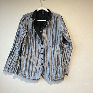 Silver Jacket accordion pleat New Years‎ holiday Christmas Party disco retro